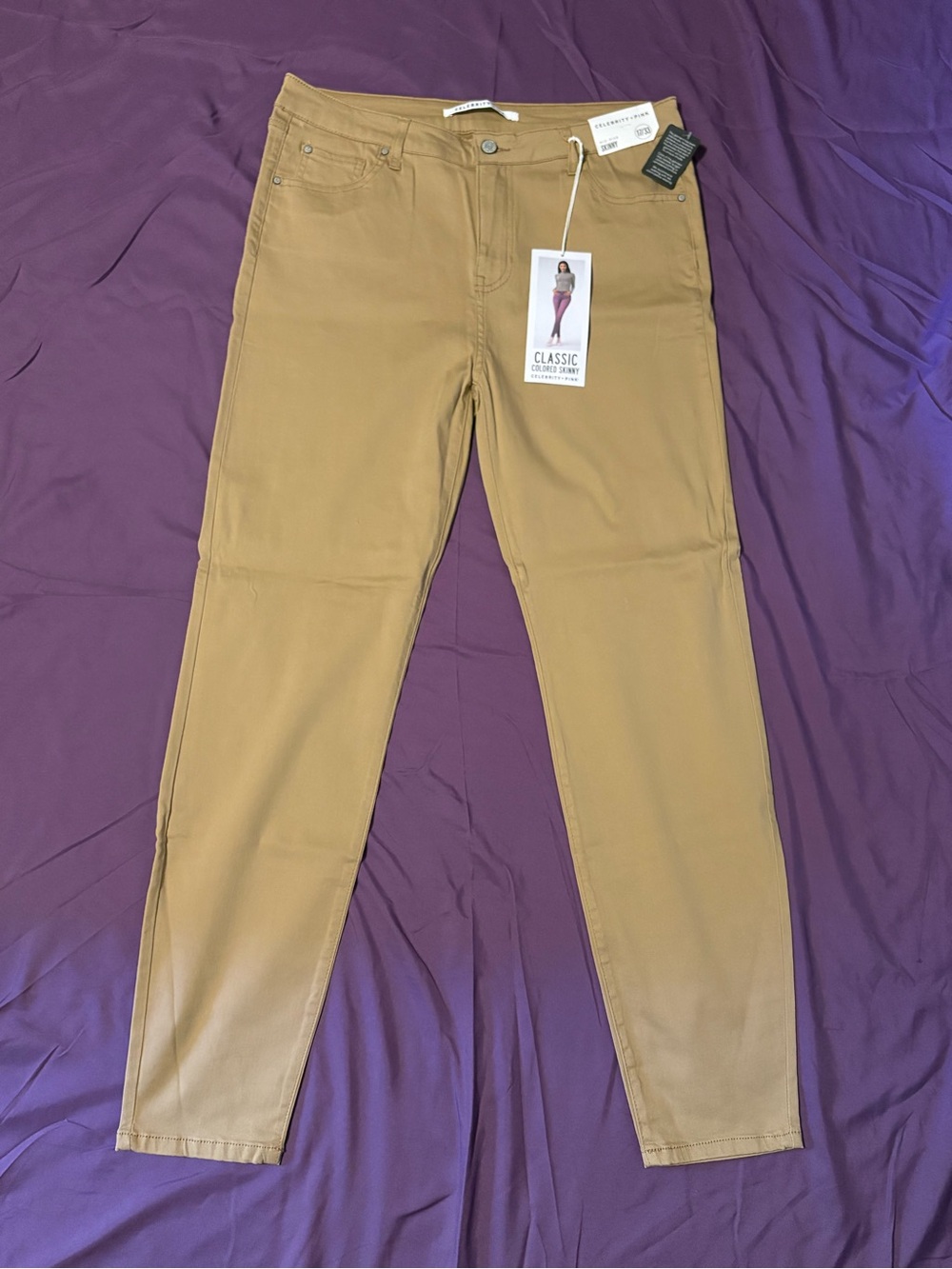 Celebrity Pink Skinny Jeans in Tan